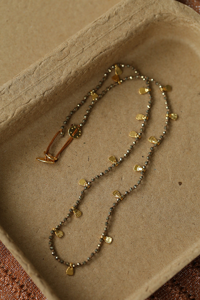 Bohemian-style Hand-woven Natural Stone Necklace