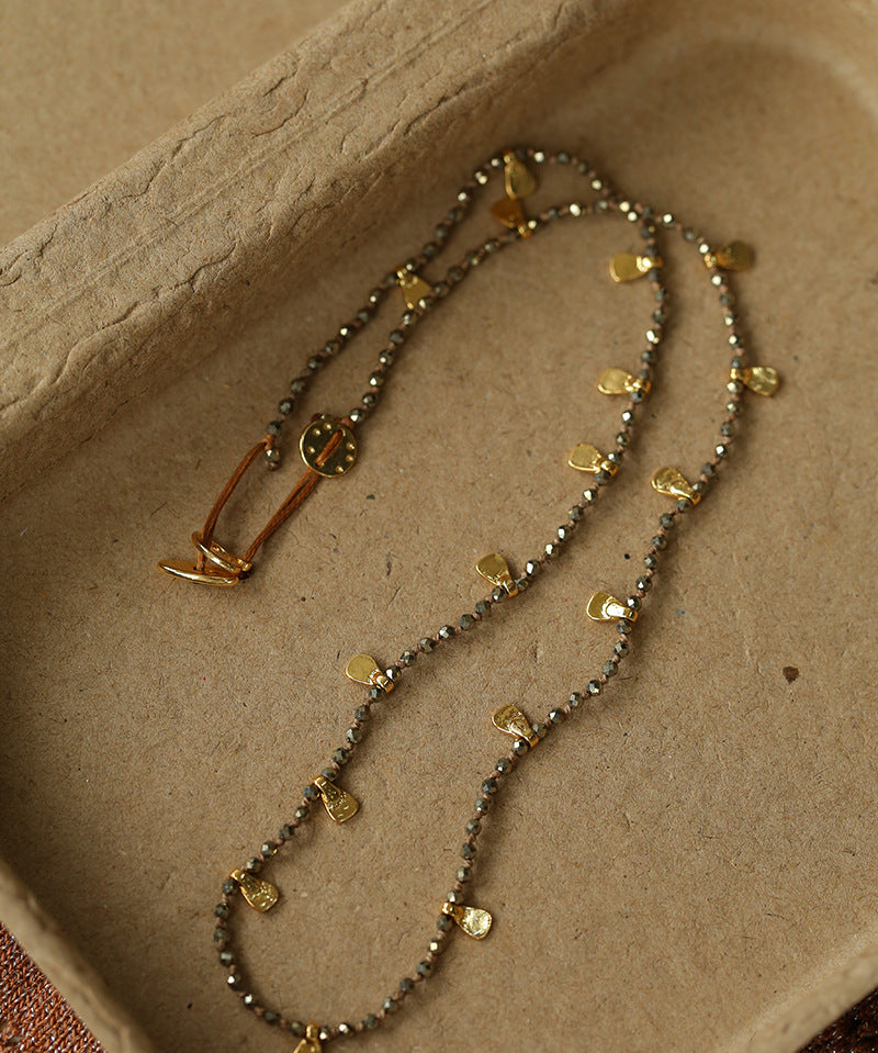 Bohemian-style Hand-woven Natural Stone Necklace