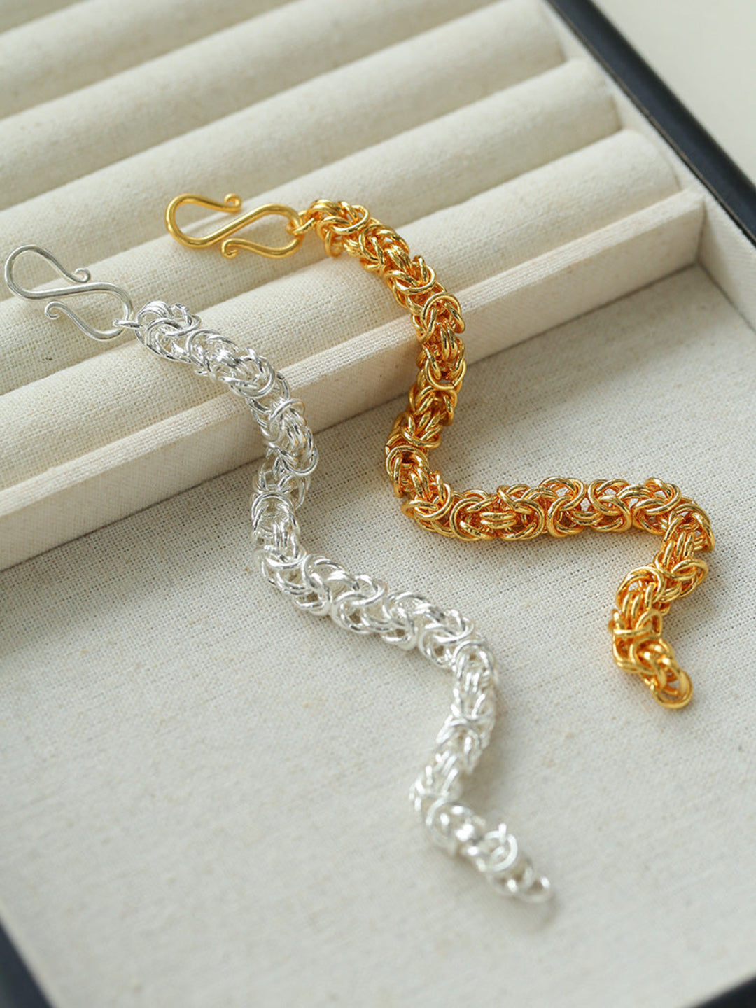 Thick Gold and Silver Chain Bracelet