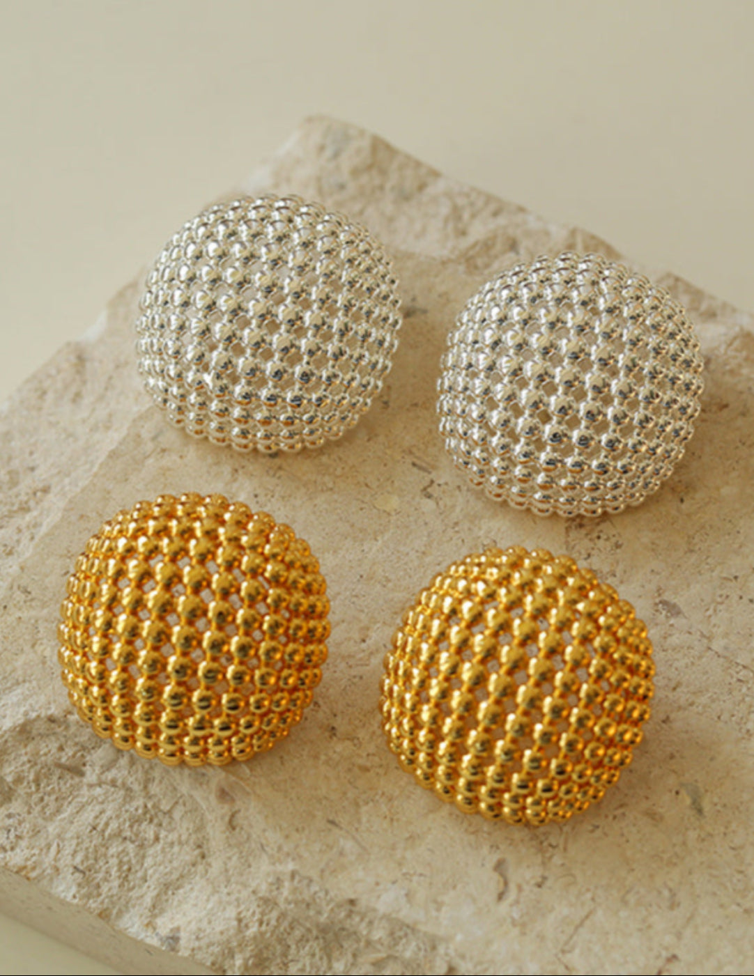 Hollow Wide Metal Stud Earrings