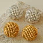 Hollow Wide Metal Stud Earrings