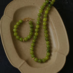 Green Grape Gemstone Beaded Necklace