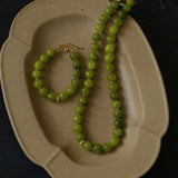 Green Grape Gemstone Beaded Necklace