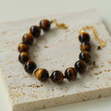 Tiger's Eye Beaded Bracelet-Gembea Jewelry