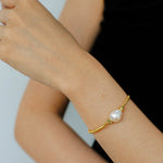 Faceted Beaded Baroque Pearl Bracelet