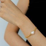 Faceted Beaded Baroque Pearl Bracelet