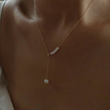 D Model Vintage 14K Gold Chain Pearl Necklace