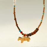 Pony Pendant Natural Stone Necklace-Gembea Jewelry
