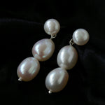 Three Freshwater Pearl Drop Earrings