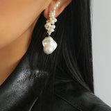 Hand-woven Baroque Winding Pearl Earrings