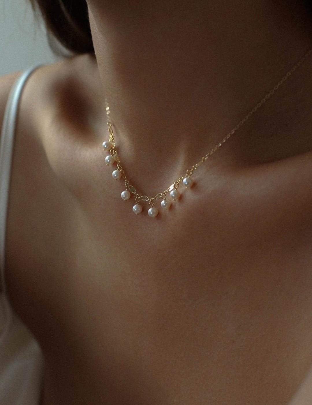 Love and the City B Model Chain Pearl Necklace - Gembea Jewelry