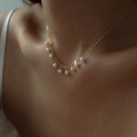 B Model Vintage 14K Gold Chain Pearl Necklace