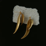 Vintage Old Leaf Artificial Pearl Earrings