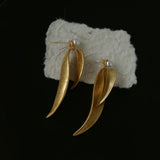 Vintage Old Leaf Artificial Pearl Earrings