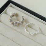 S925 Silver Little Daisy Open Set Ring