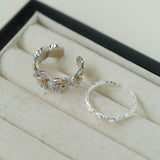 S925 Silver Little Daisy Open Set Ring