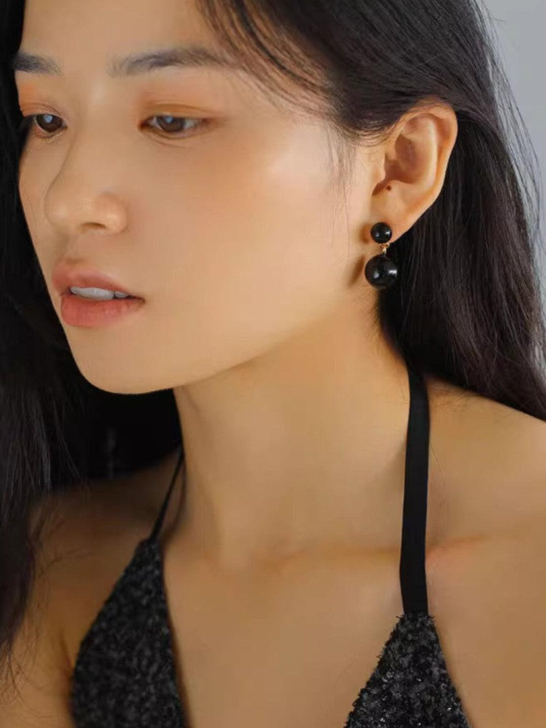 Double Ball Crystal Agate Stone Earrings - Gembea Jewelry