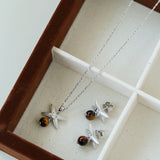 Silver Chain Tiger's Eye Pendant Necklace-Gembea Jewelry