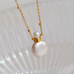 Perfume Bottle Shape Chain Pearl Necklace