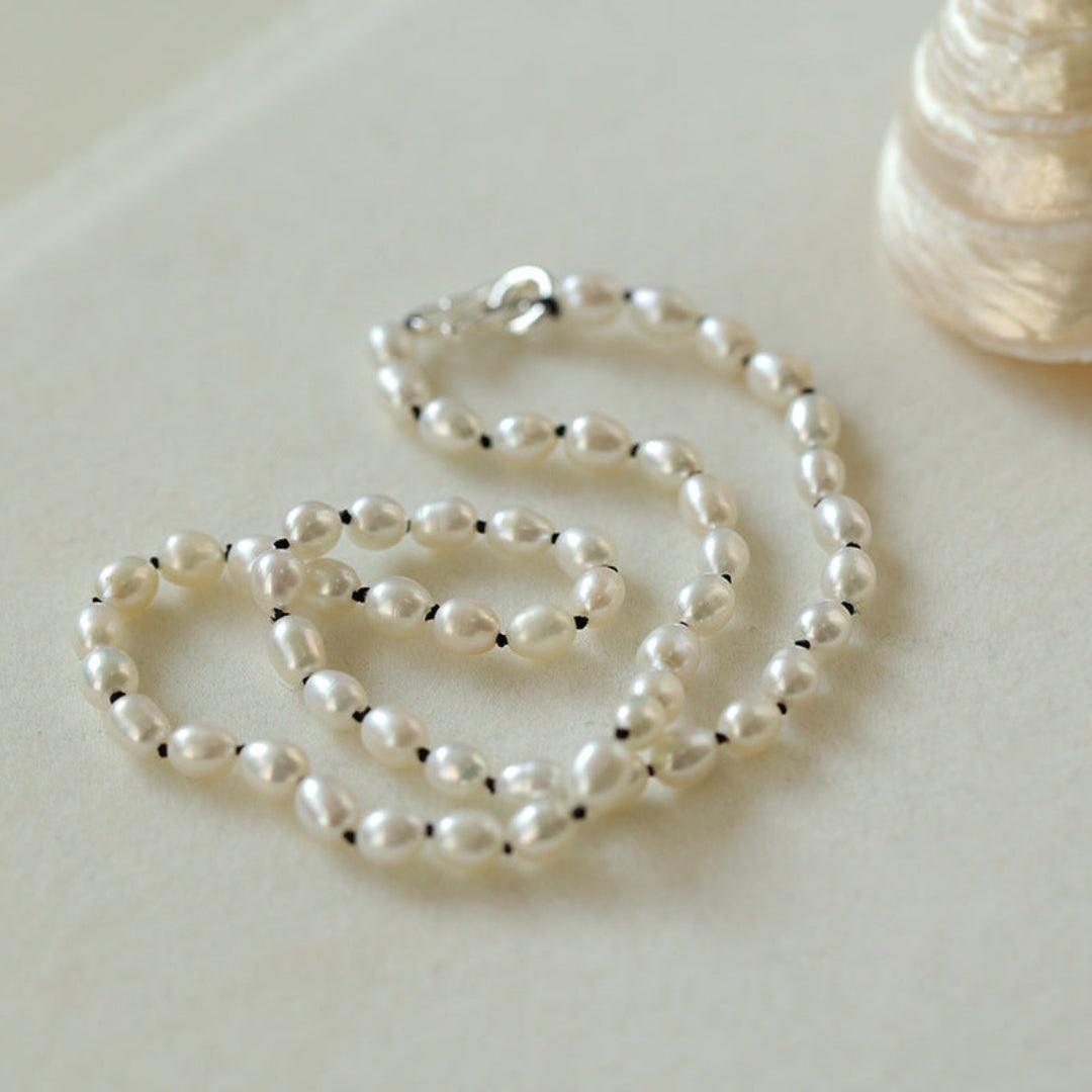 Baroque Rice Pearl Beaded Necklace - Gembea Jewelry