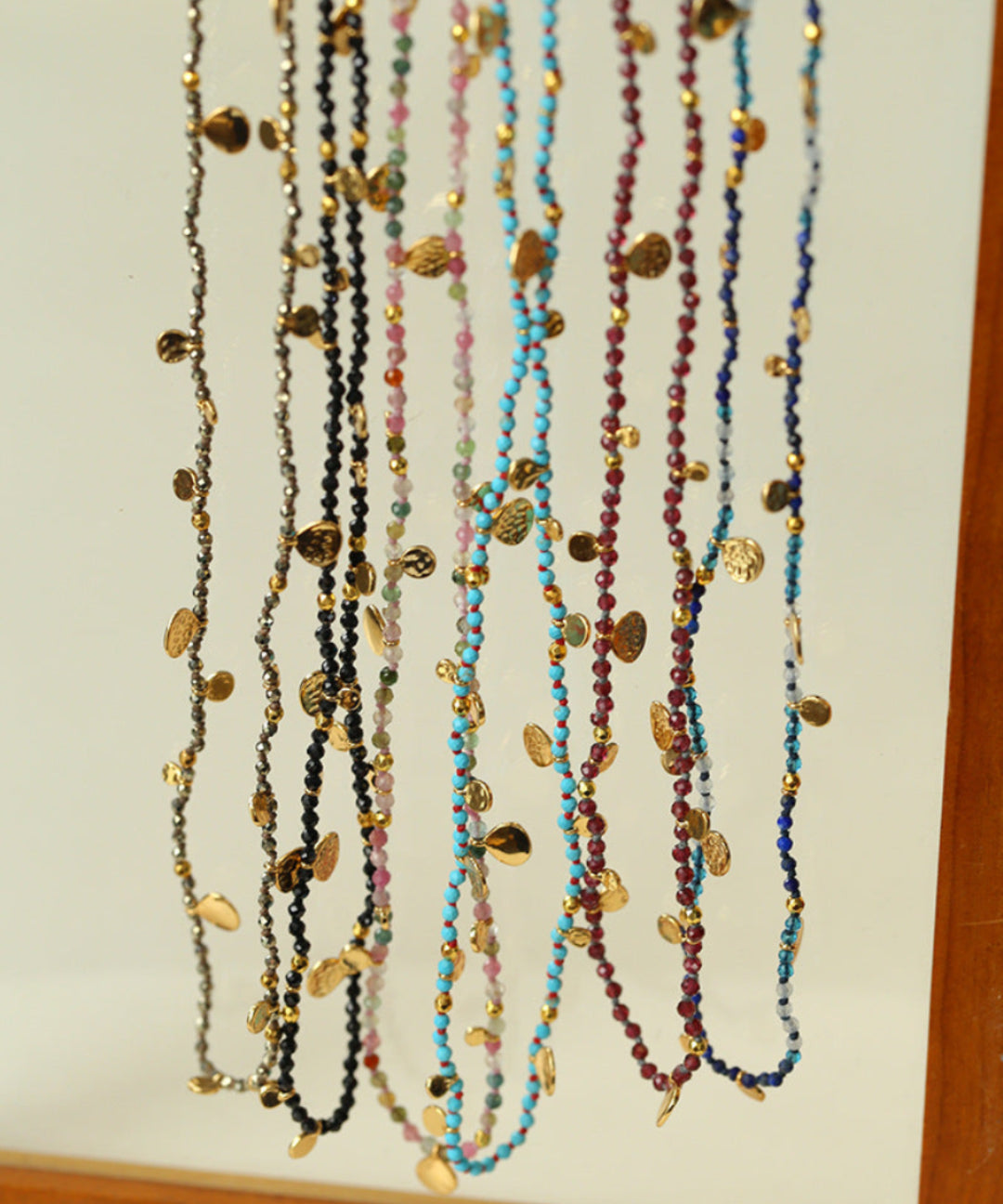 Long Style Bohemian-style Hand-woven Natural Stone Necklace Gembea Jewelry