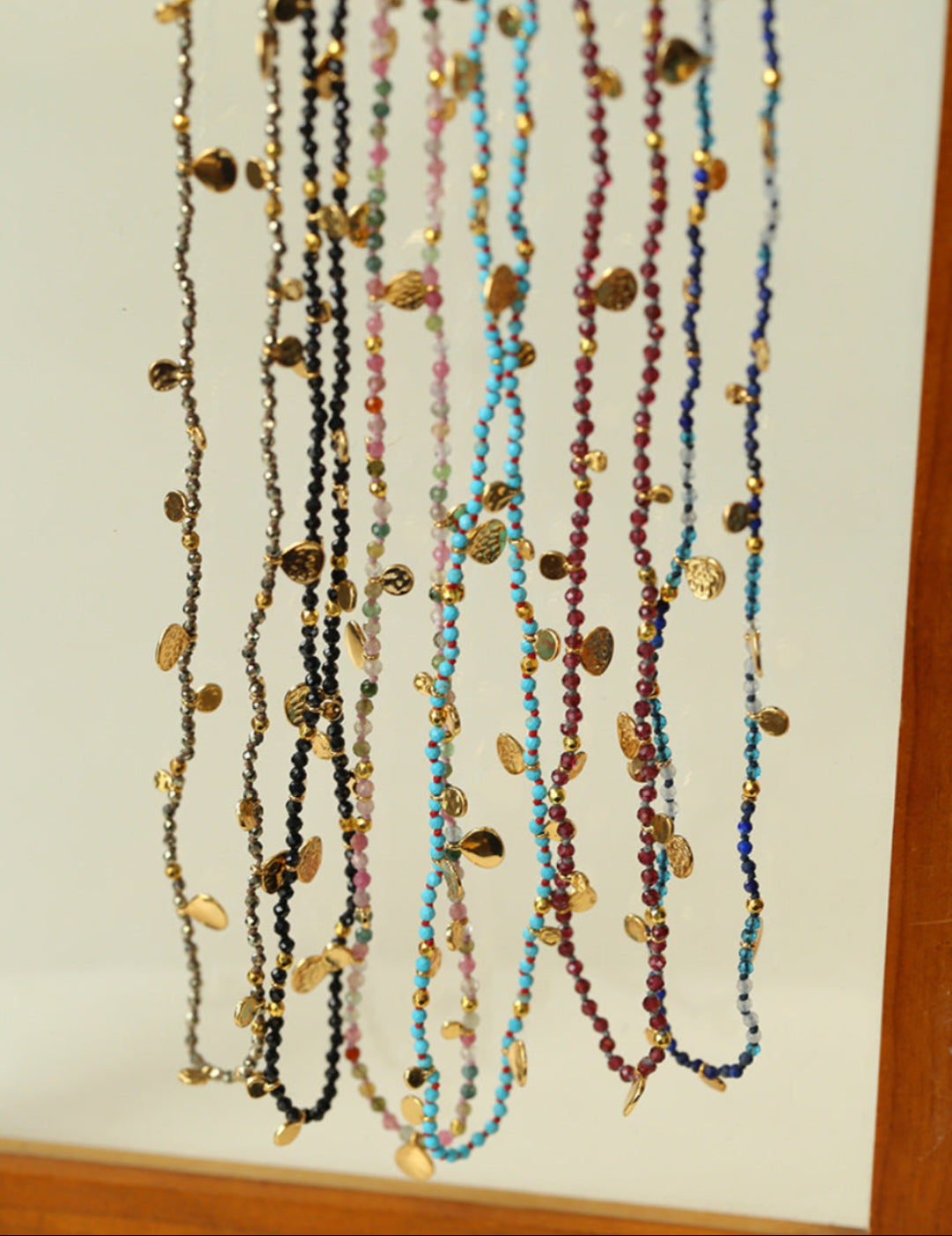 Long Style Bohemian-style Hand-woven Natural Stone Necklace Gembea Jewelry