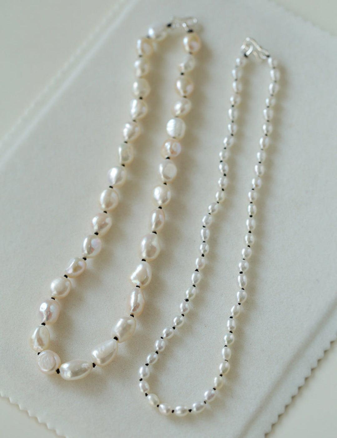 Baroque Rice Pearl Beaded Necklace - Gembea Jewelry