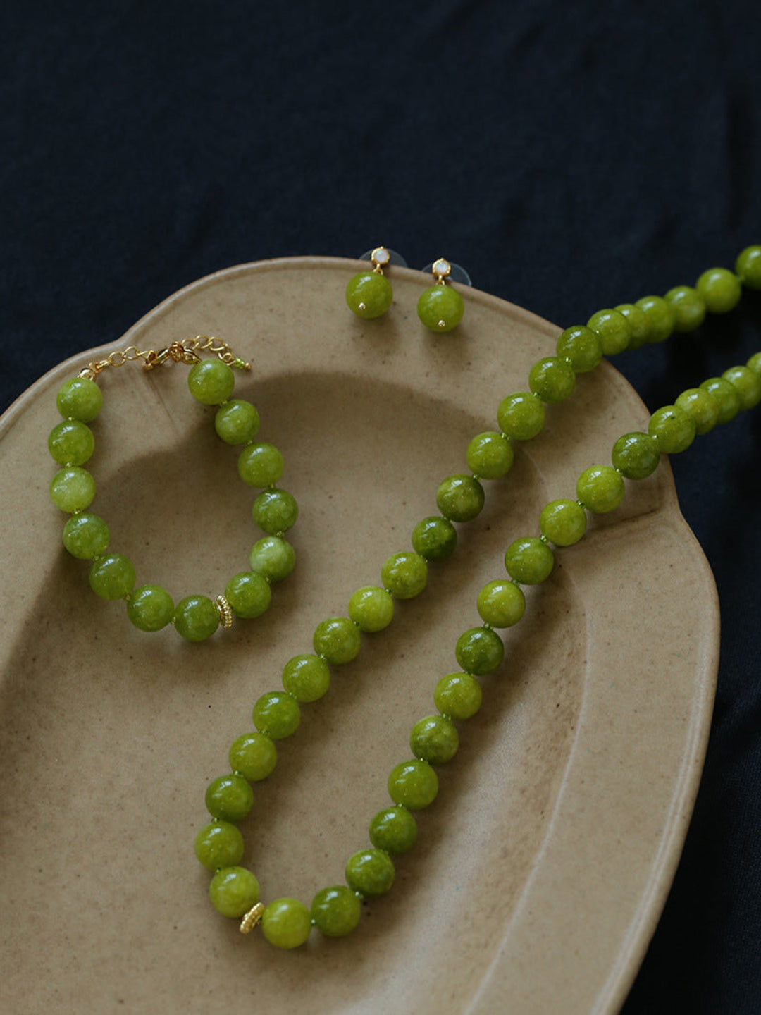 Green Grape Gemstone Beaded Necklace