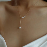 D Model Vintage 14K Gold Chain Pearl Necklace