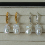 Willow Leaf Baroque Pearl Drop Earrings