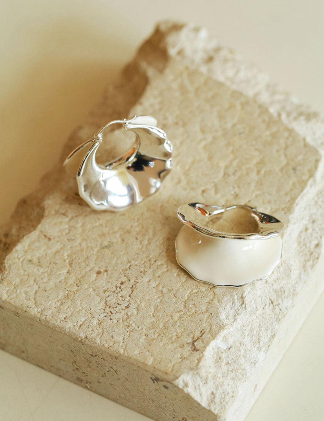 Enamel Glazed Hoop Earrings - Gembea Jewelry