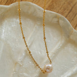 Overlay Natural Pearl Pendant Necklace