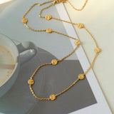 Overlay Embossed Mini Gold Coin Necklace