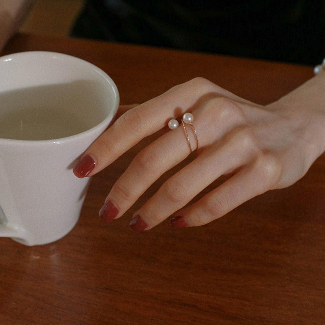 Love and the City Pearl Double Wrapped Ring - Gembea Jewelry