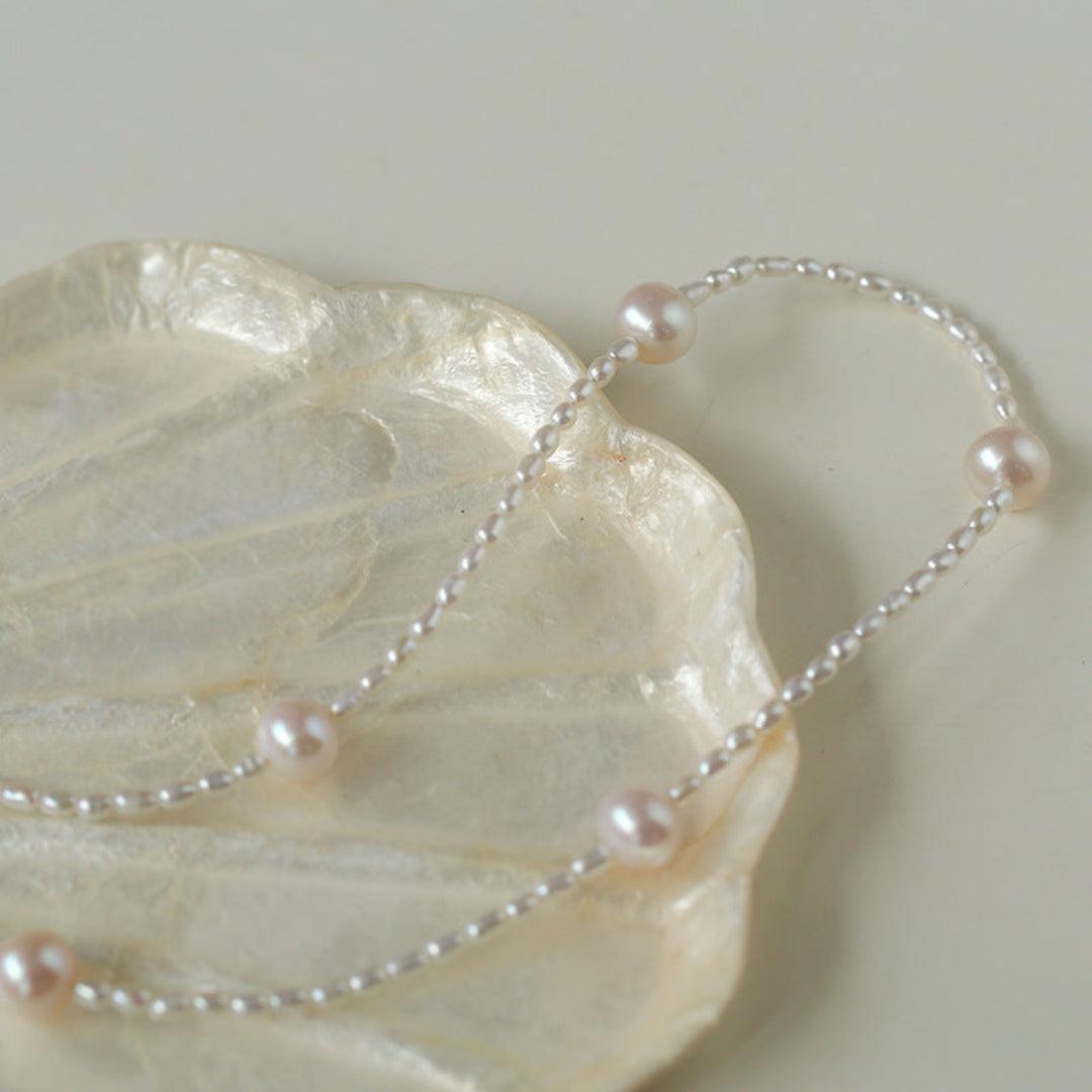 Simple Rice Pearl Necklace - Gembea Jewelry