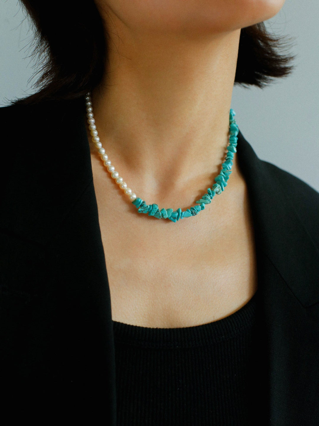 Irregular Turquoise Freshwater Pearl Necklace