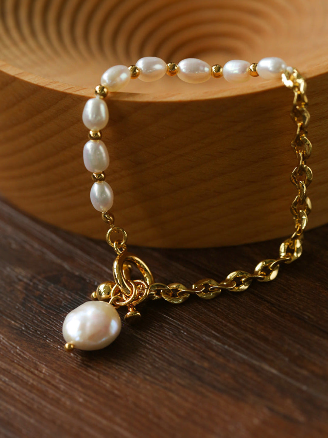 Y-shape Spliced Chain Pearl Bracelet