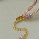 Purple-pink Irregular-shaped Pearl Necklace Gembea Jewelry