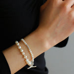 Simple OT Buckle Pearl Bracelet