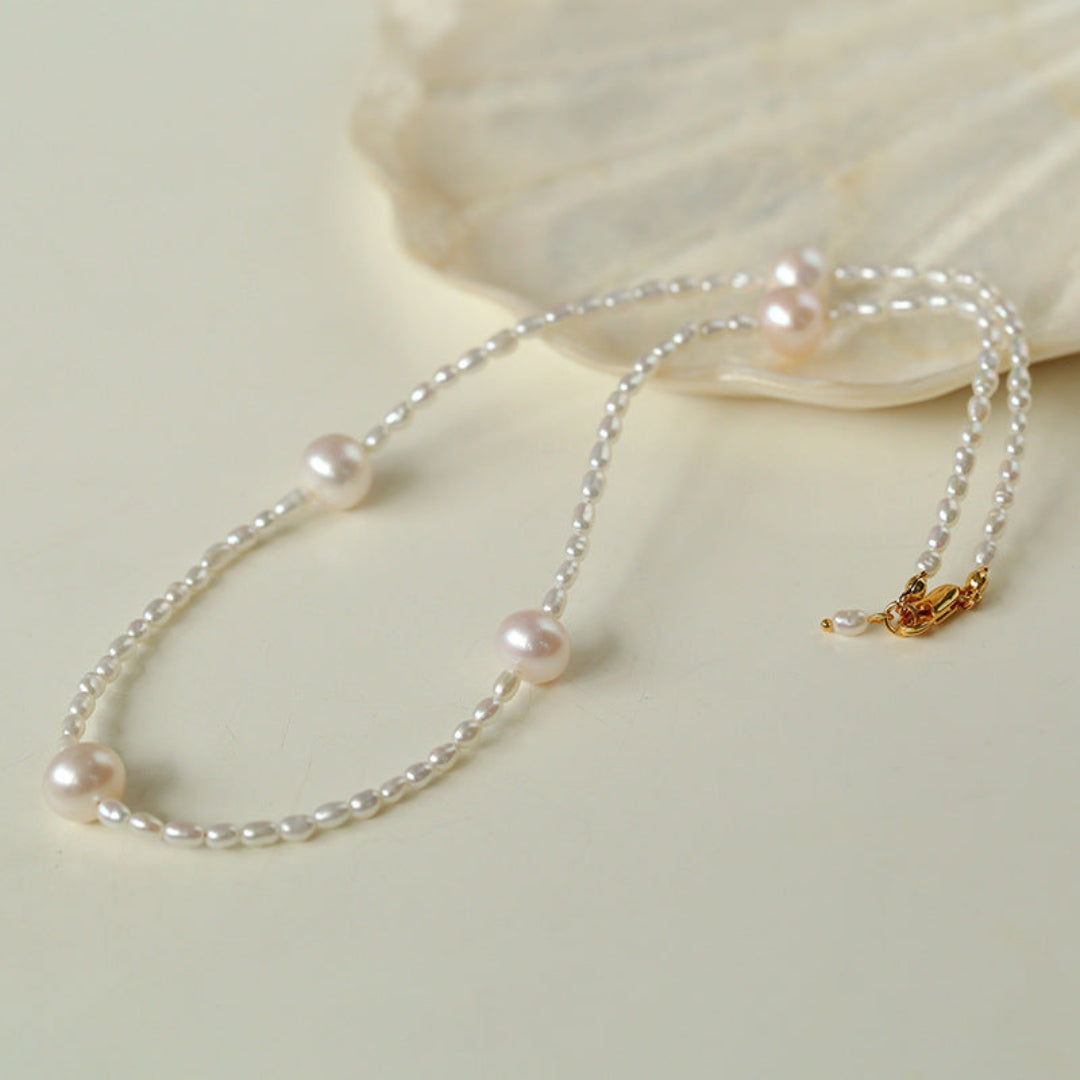 Simple Rice Pearl Necklace