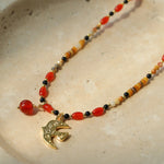 Peace Dove Pendant Agate Beaded Necklace-Gembea Jewelry