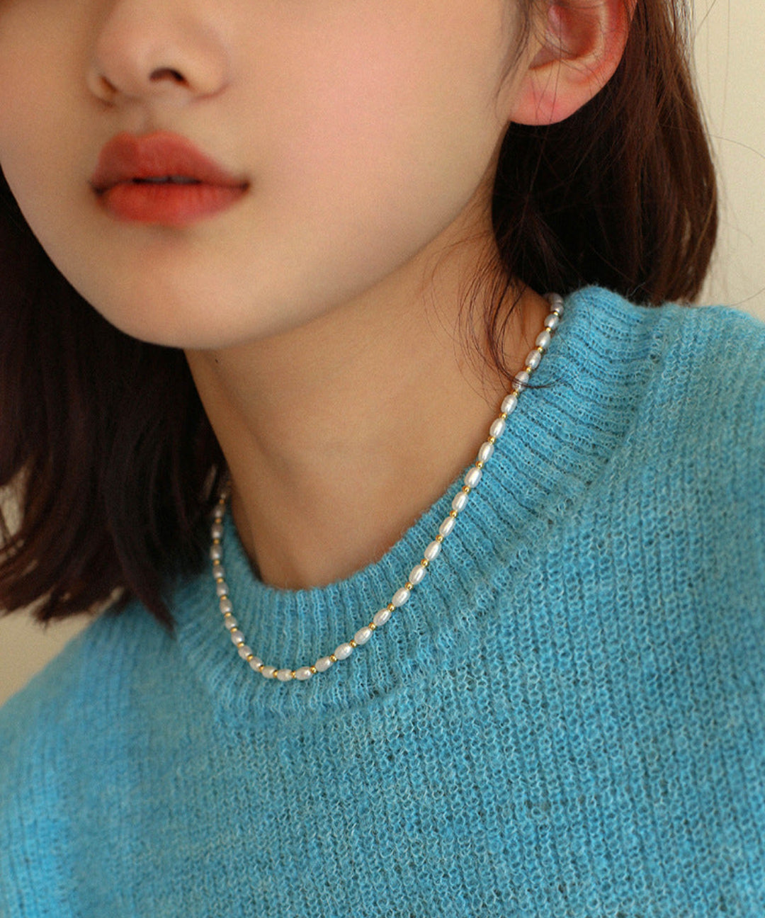 Gembea Jewelry Golden Bean Pearl Beaded Necklace