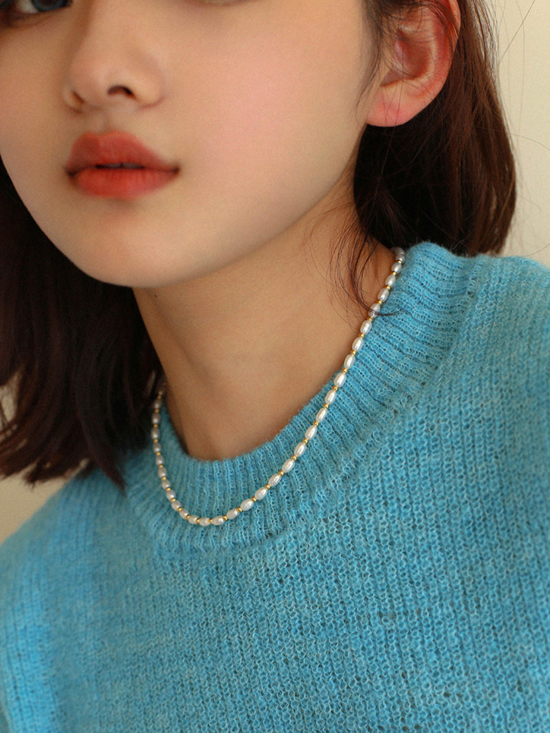 Gembea Jewelry Golden Bean Pearl Beaded Necklace
