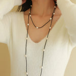 Crepe Baroque Black Crystal Necklace