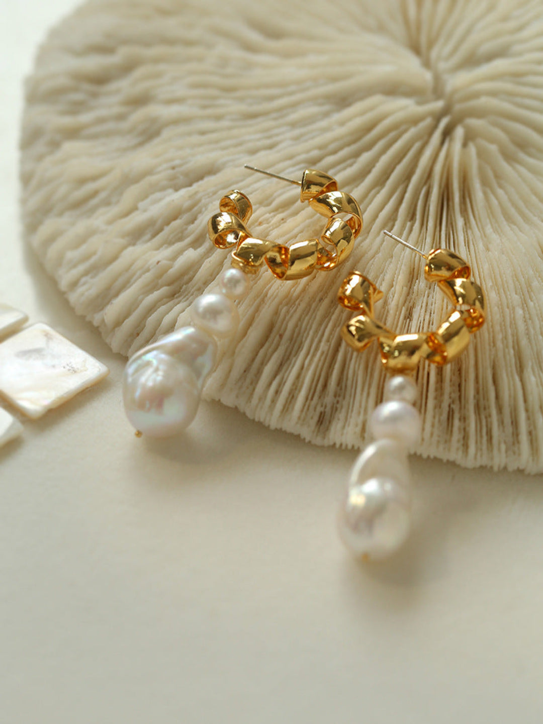 Twist Baroque Pearl Drop Earrings