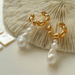 Twist Baroque Pearl Drop Earrings