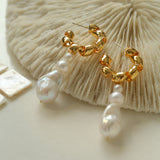 Twist Baroque Pearl Drop Earrings