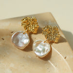 Foil Petals Baroque Stud Earrings