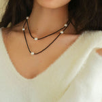 Crepe Baroque Black Crystal Necklace