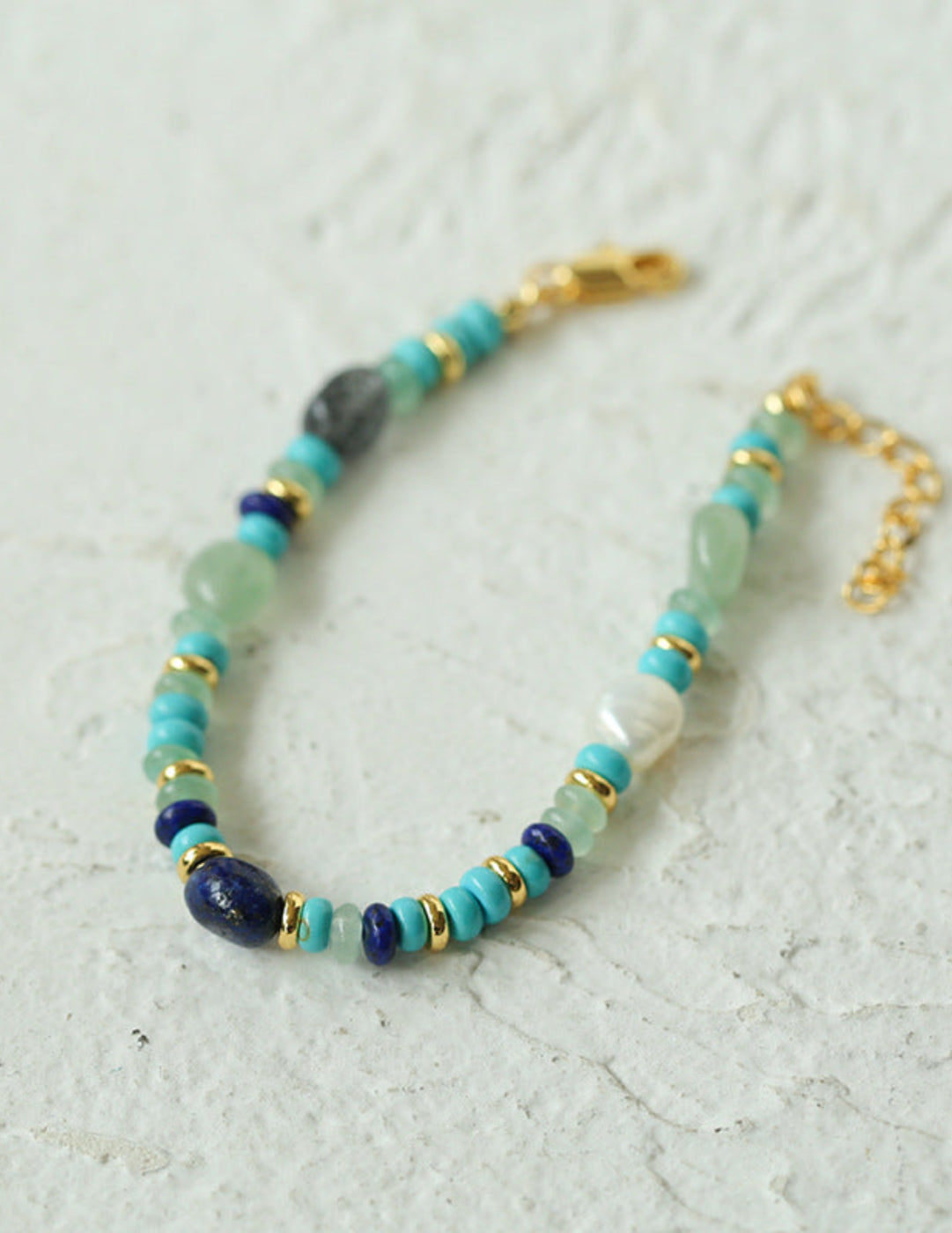 Gembea Jewelry Irregular Colored Natural Stone Bracelet